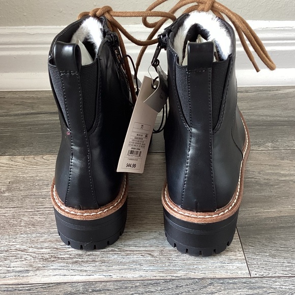 CLOSEOUT \A New Day\ NWT Black Boots with Faux Fur - Picture 7 of 14